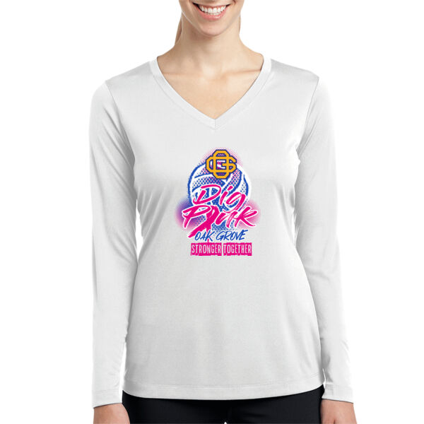 Oak Grove Volleyball Ladies Long Sleeve PosiCharge Competitor V Neck Tee Thumbnail